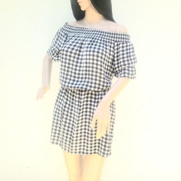 Women's Checkered Mini Dress With Pockets S NWOT - Picture 3 of 7